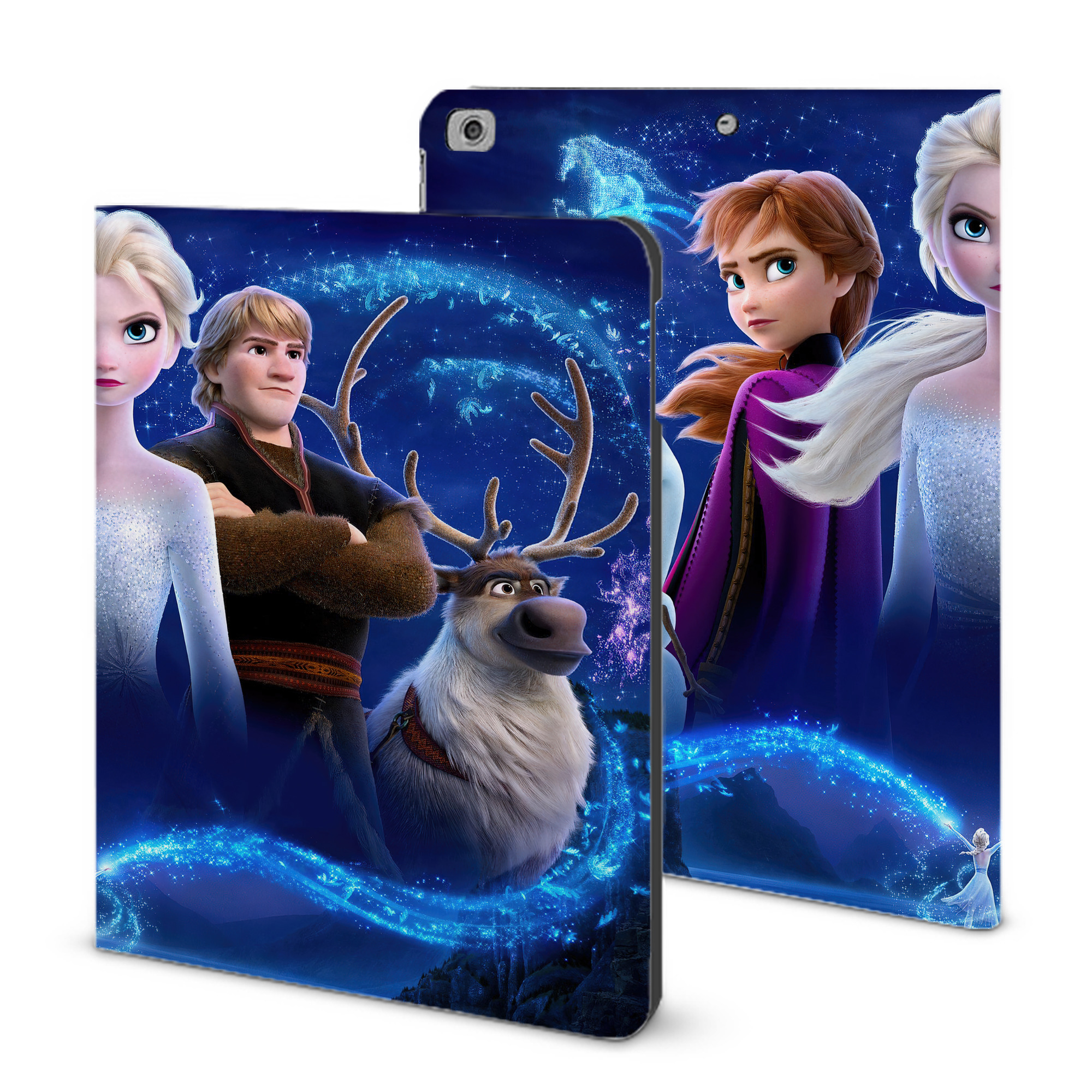 （画像用） アナと雪の女王 アンナ エルサ Frozen Anna Elsa IPad ケース ブック型 PUレザー TPU 耐衝撃 軽量 薄型 ペン収納なし 全面保護 IPad 各モデル対応